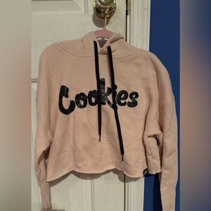 Brand New XS Light Pink Women's Cookies Hooded Crop Top